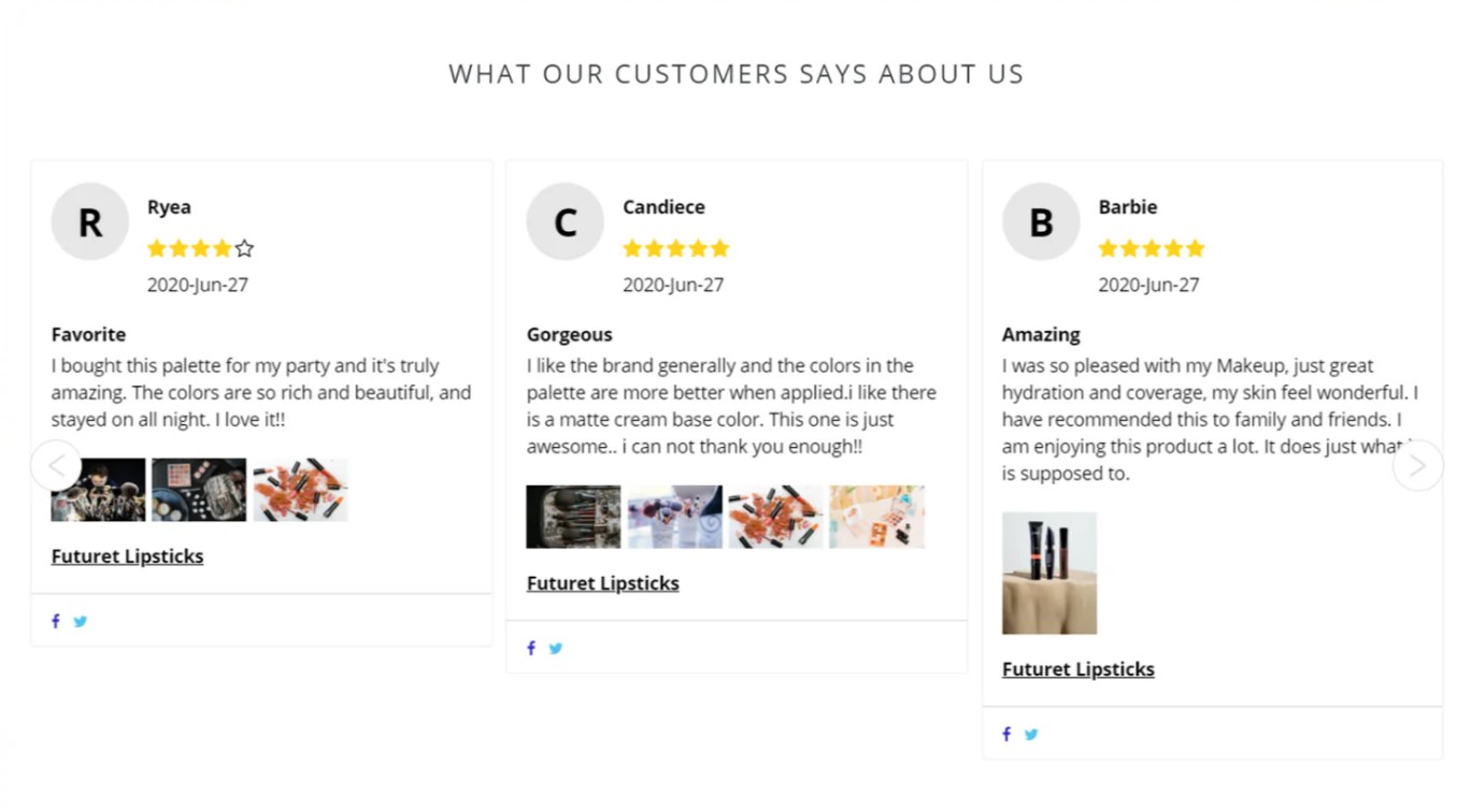 customer reviews for ecommerce store