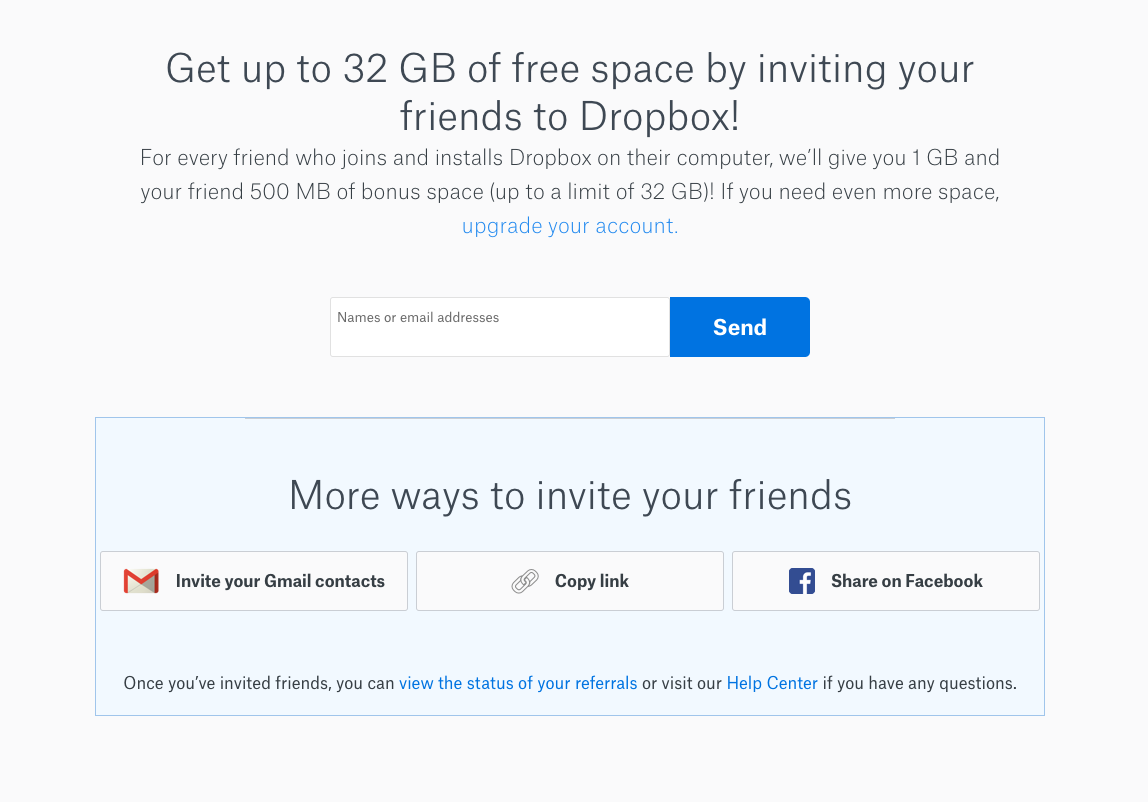 viral-loops-dropbox-referral