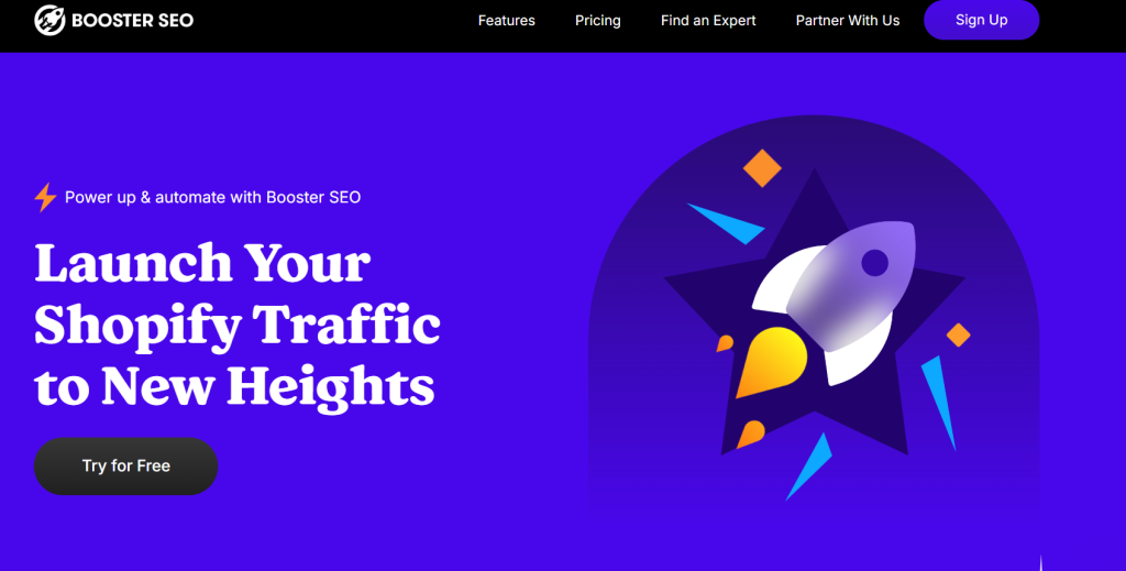 A screenshot of the Booster SEO product