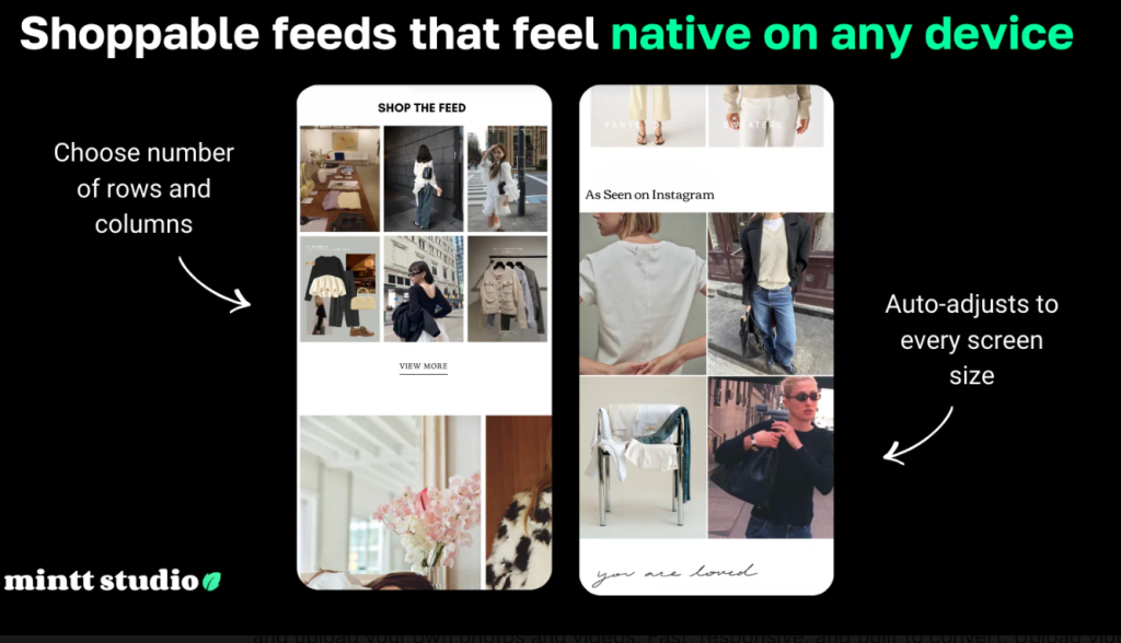 A screenshot of the Instafeed product
