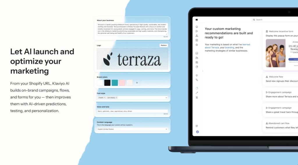 A screenshot of the Klaviyo product
