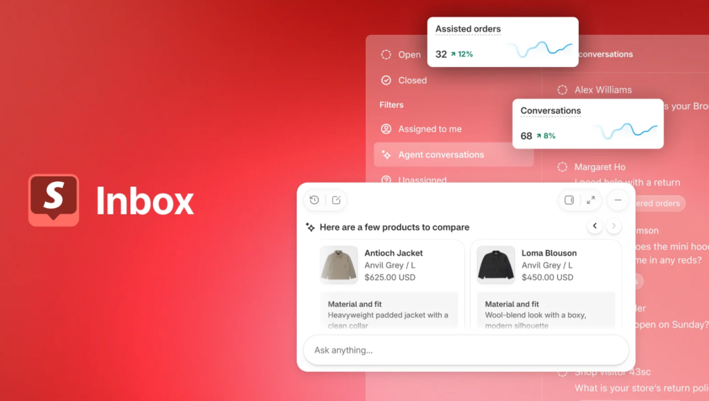 A screenshot of the Shopify Inbox product