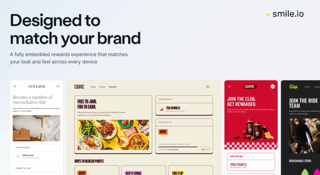 A screenshot of the Smile.io product