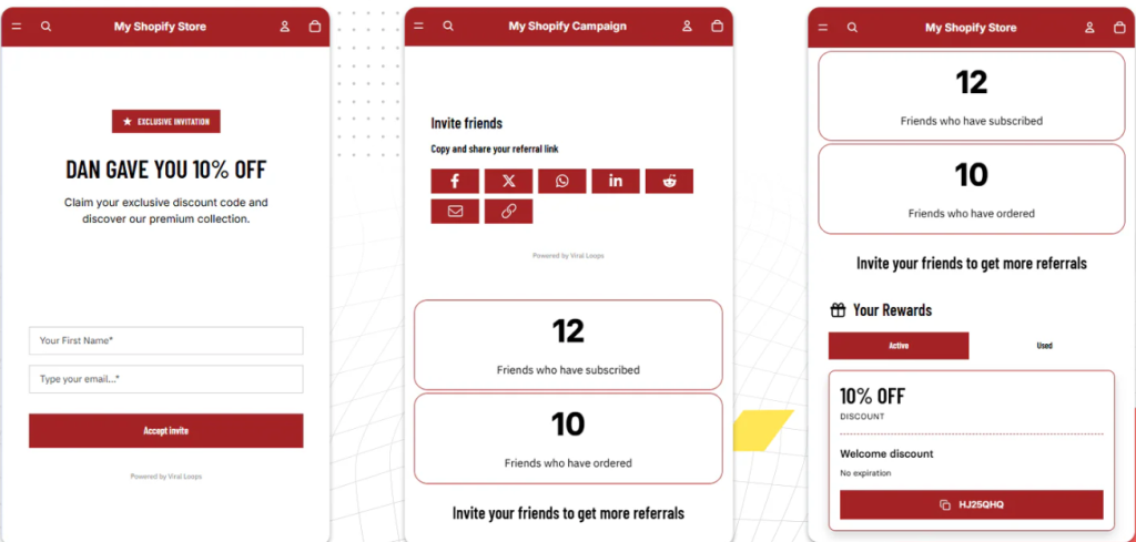 A screenshot of the Viral Loops product