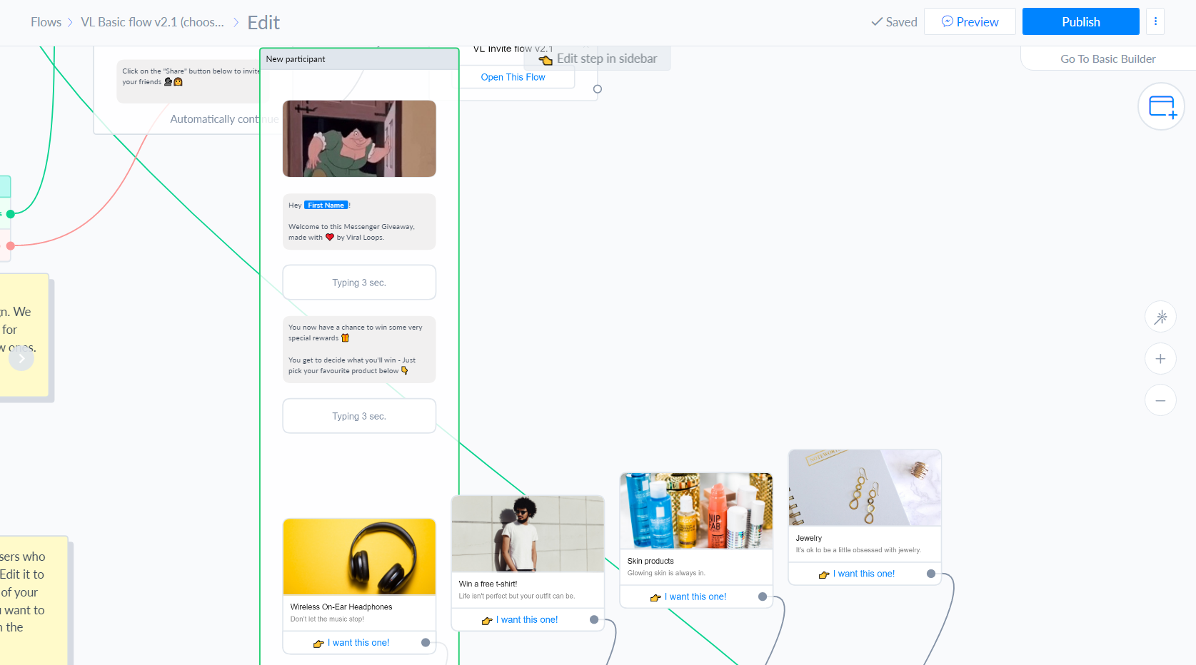 Viral Loops for Messenger eCommerce flow