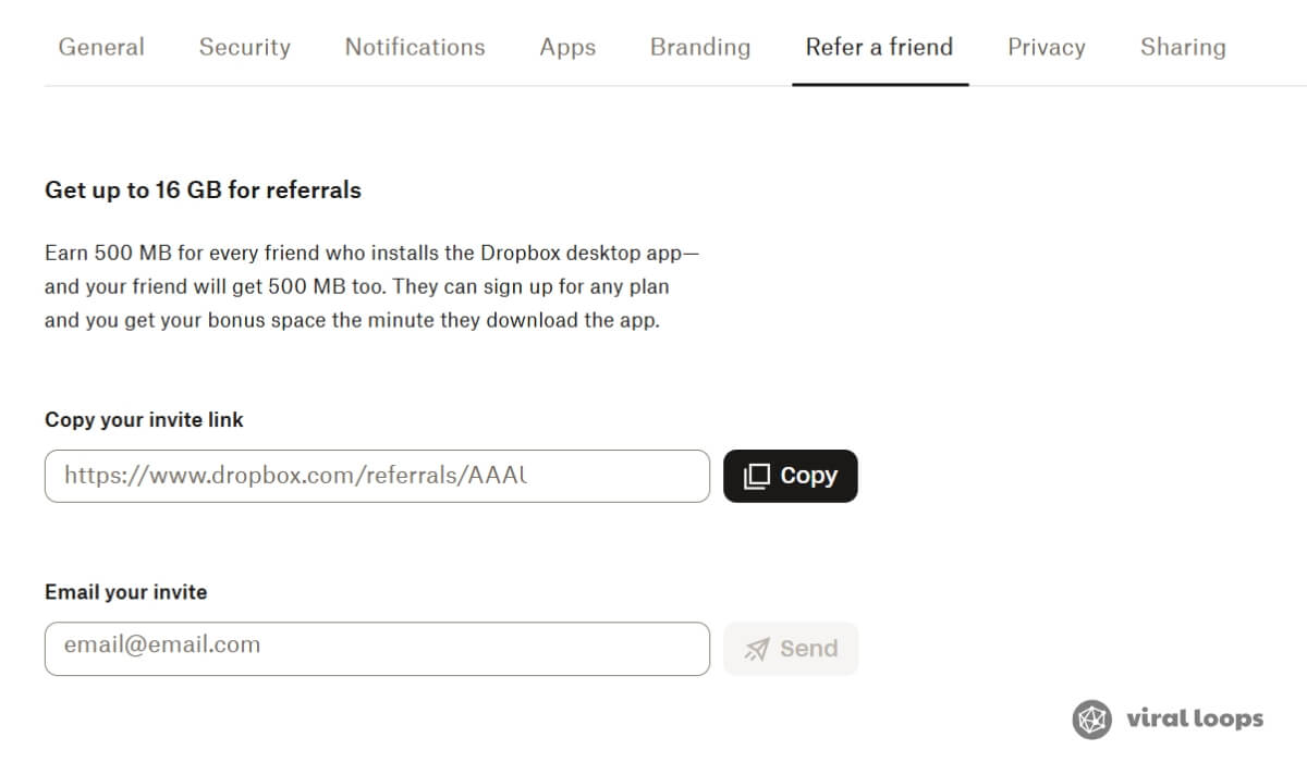 dropbox refer a friend