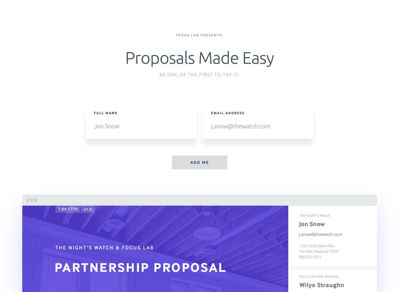 proposals coming soon page