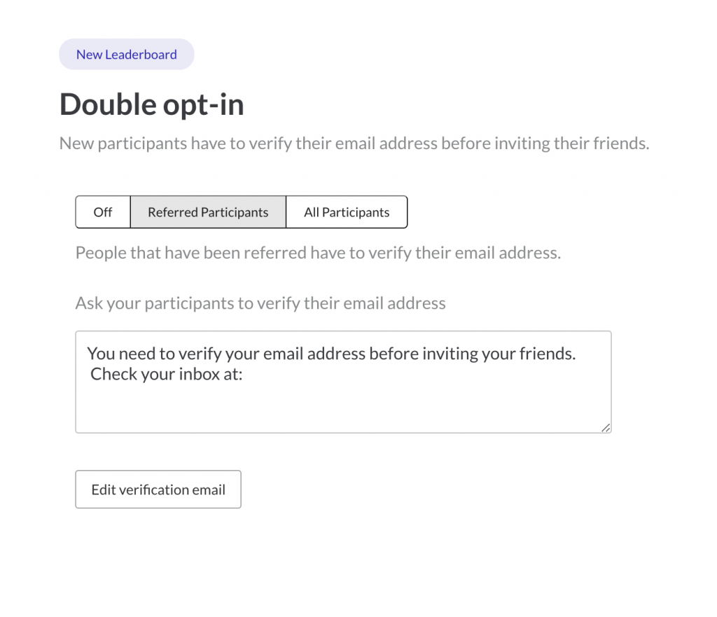 Viral Loops double opt-in