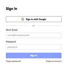 Sign in/signup to Viral Loops with your Google account