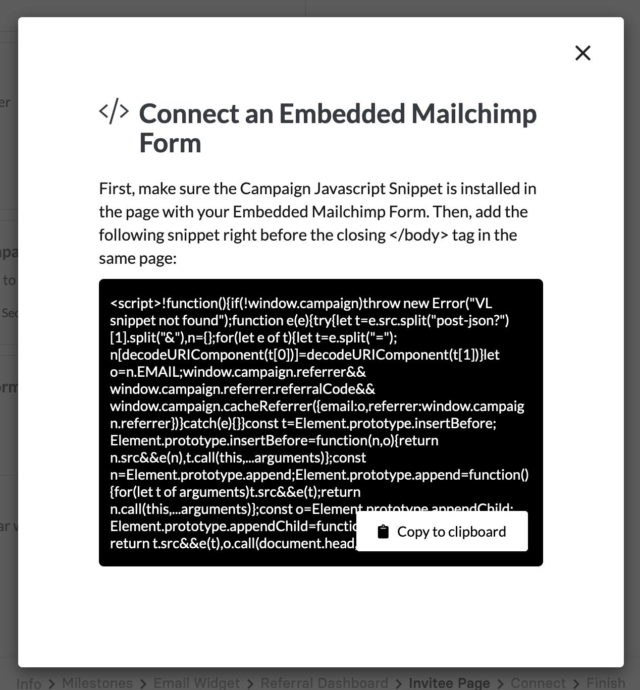 embedded Mailchimp form