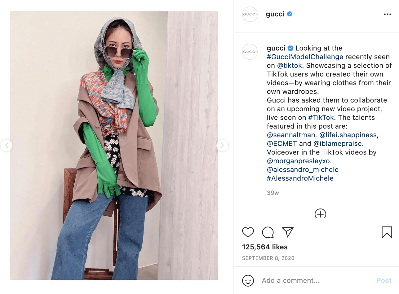 Gucci Instagram Post