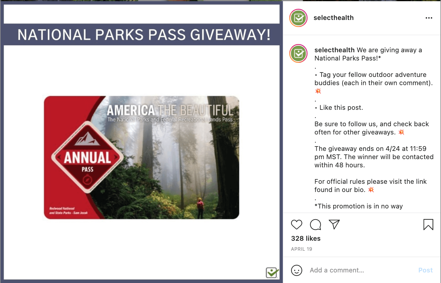 Select Health Giveaway Instagram