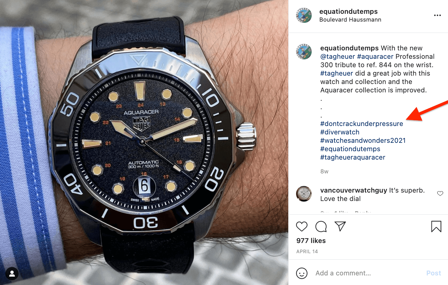 TAG Heuer Hashtag Post