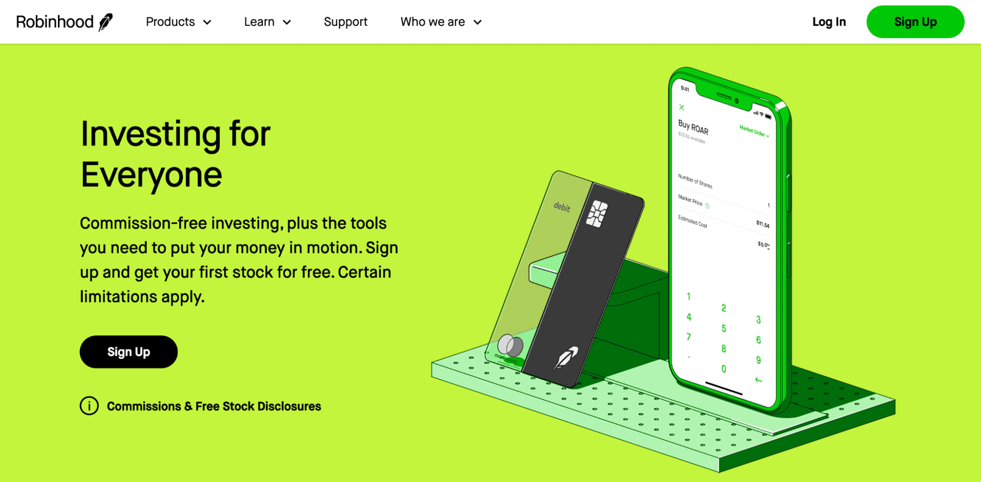 Robinhood Landing Page