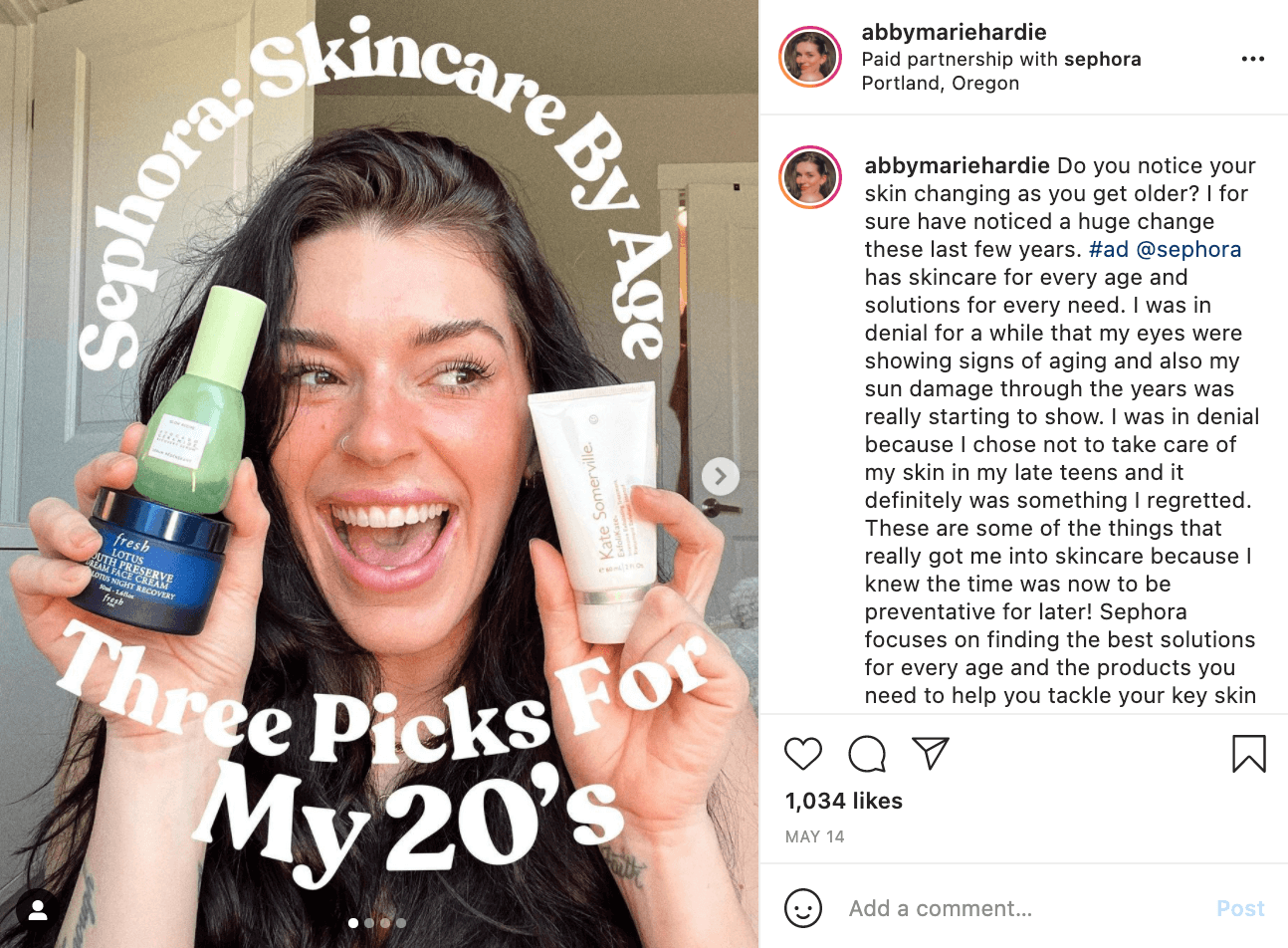 Abby Marie Hardie partnership with Sephora