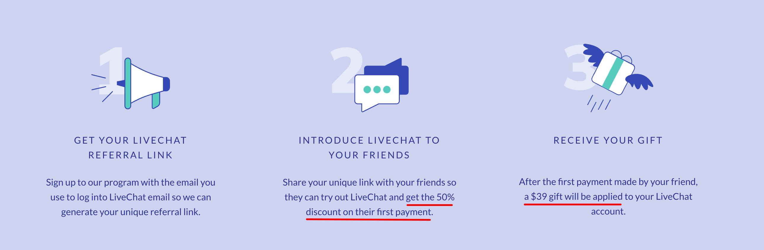 LiveChat referral program instructions