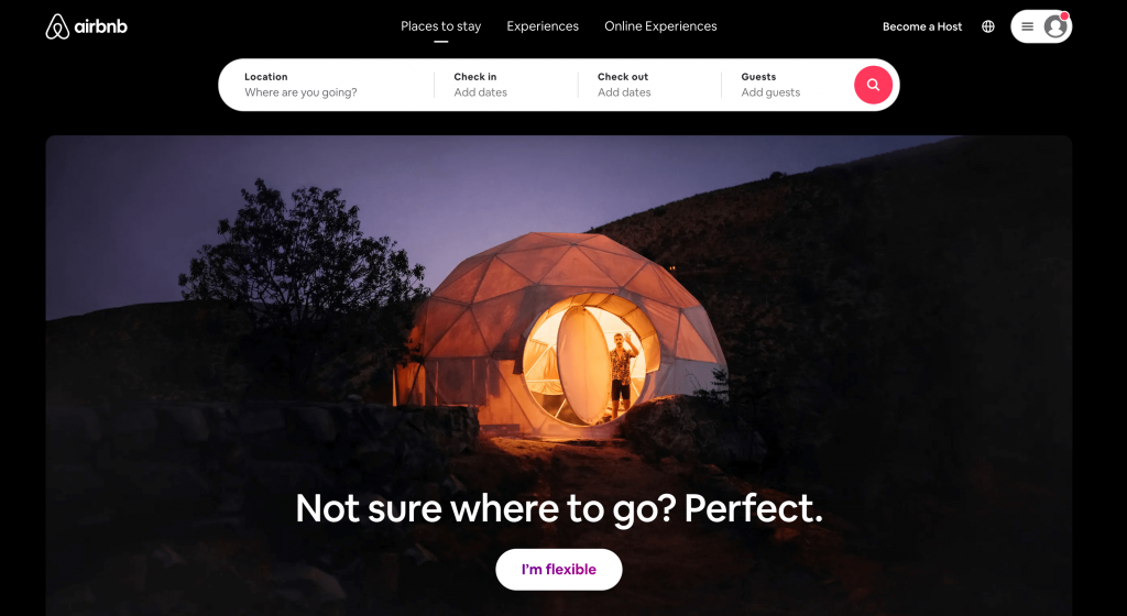 Airbnb Homepage