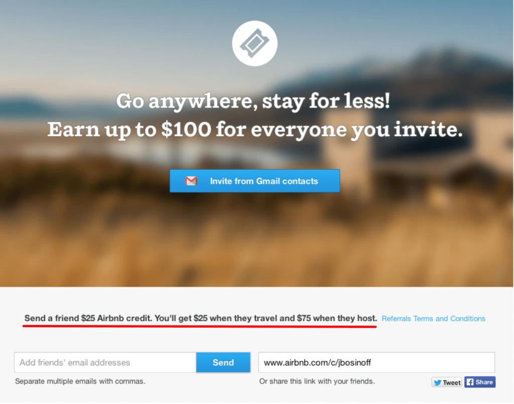Airbnb Referral product virality