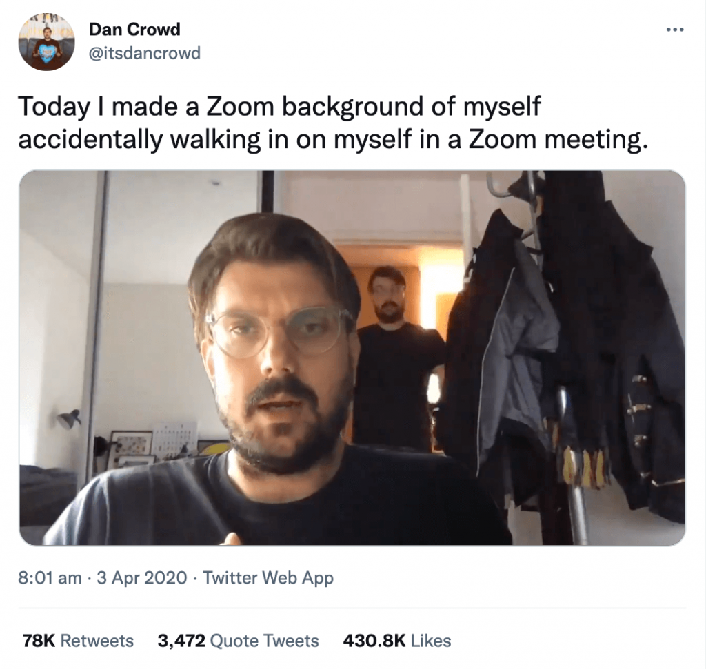 Viral Zoom Tweet product virality example