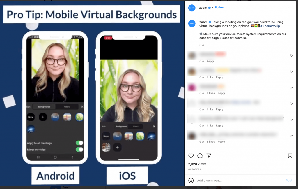 Zoom Instagram product virality campaign example