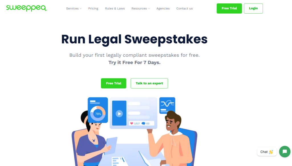 A screenshot of the Sweeppea product.