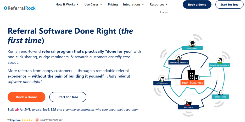A screenshot of the Referral Rock product.