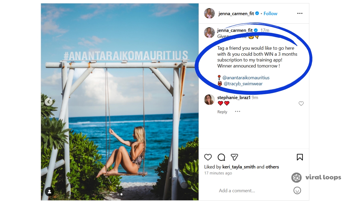 giveaway on instagram