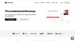Leaderboard giveaway Referral program template example
