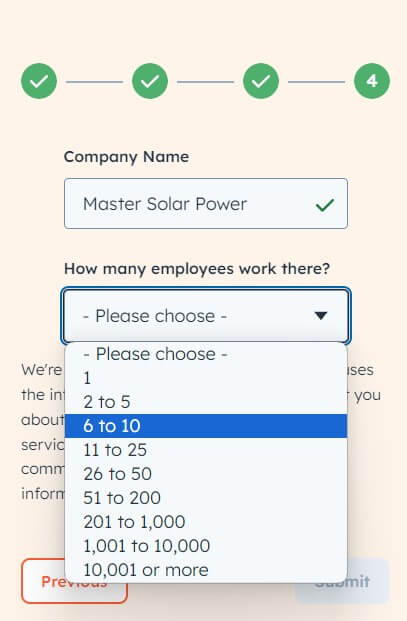 lead score based on company size