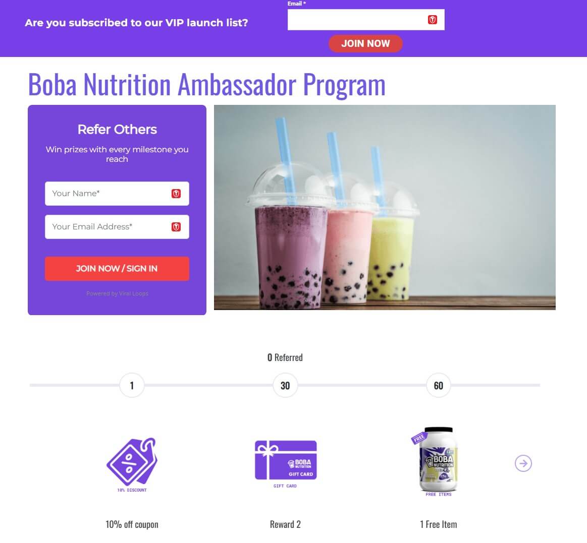 Boba Nutrition referral prgram