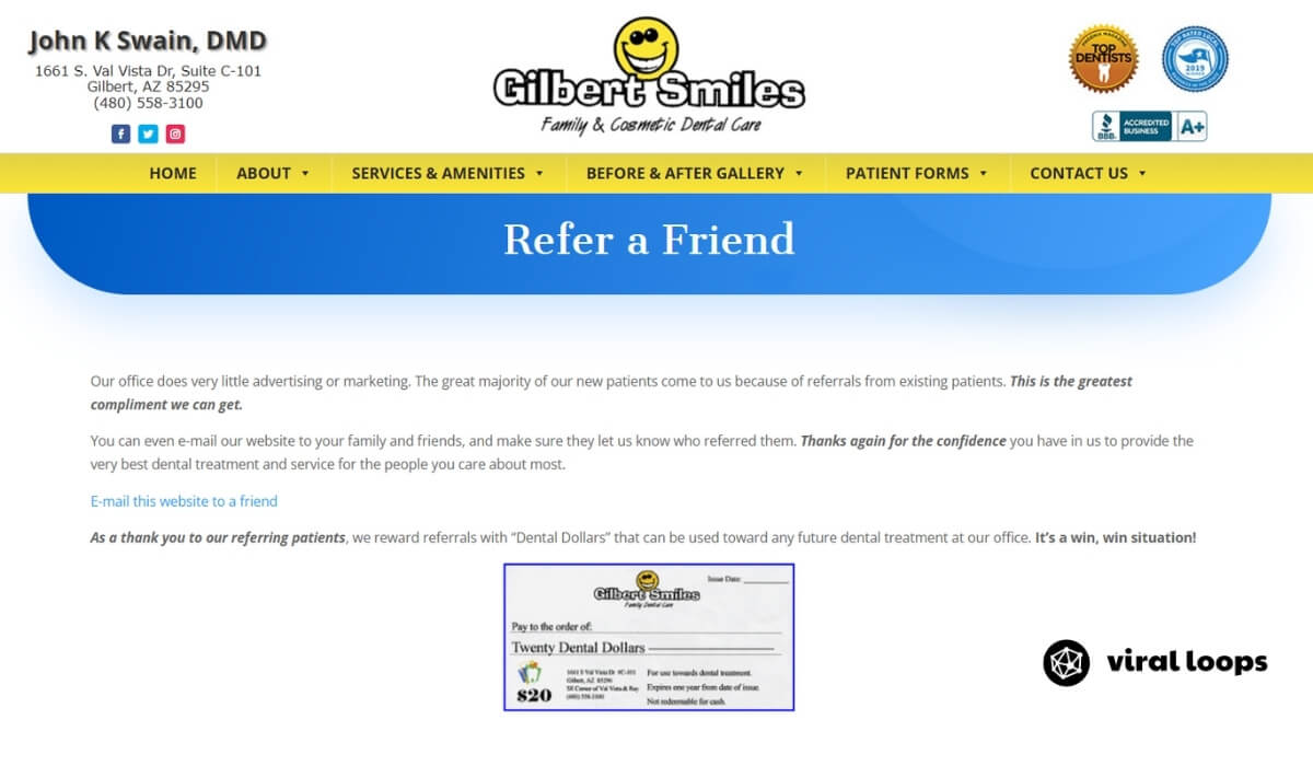 Gilbert Smiles referral program