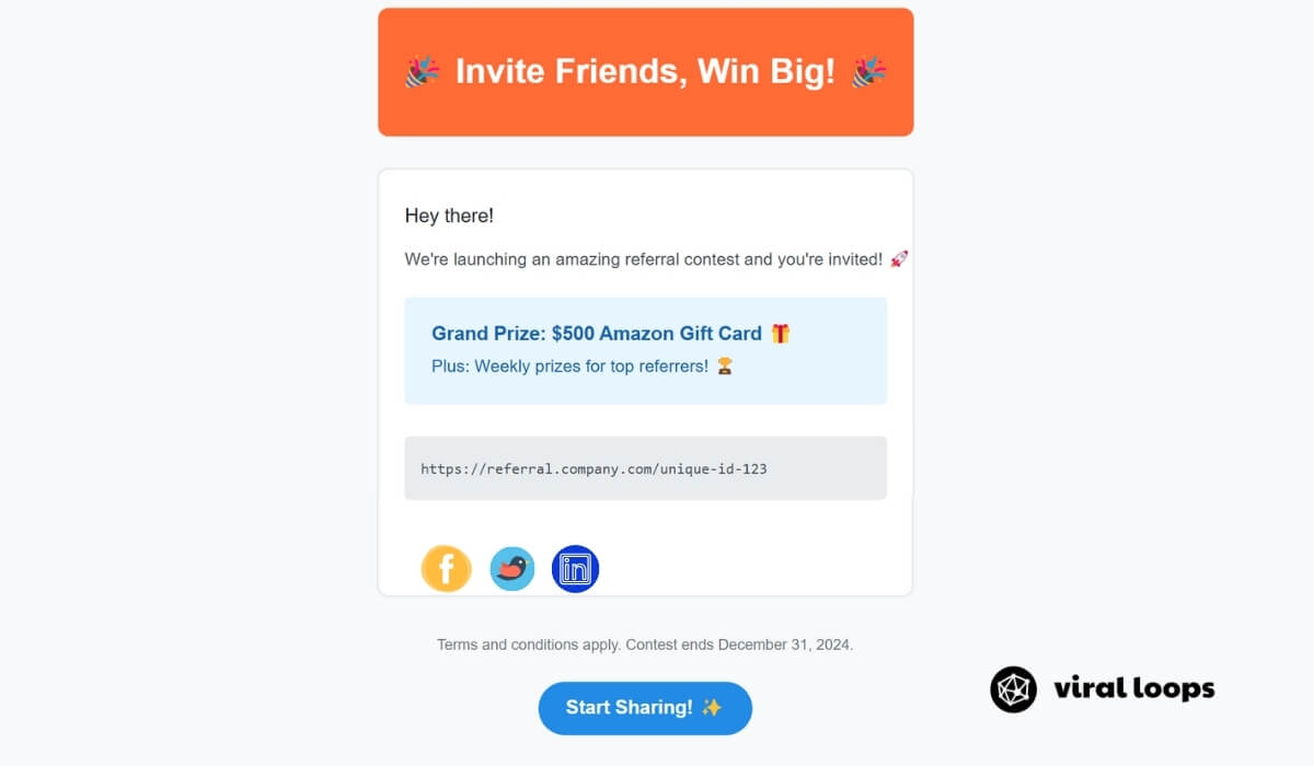 referral contest email