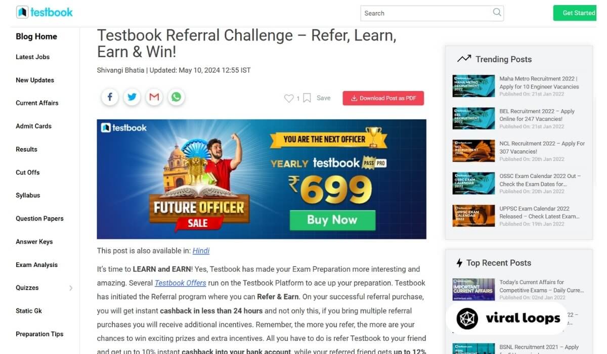 testbook referral challenge