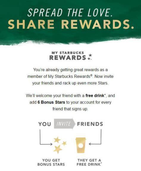 starbucks in-app referral