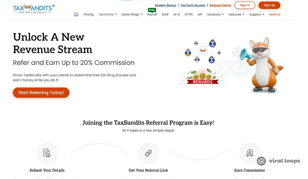 tax referral program page