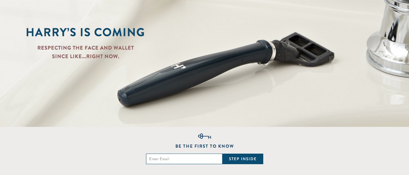 harrys prelaunch landing page