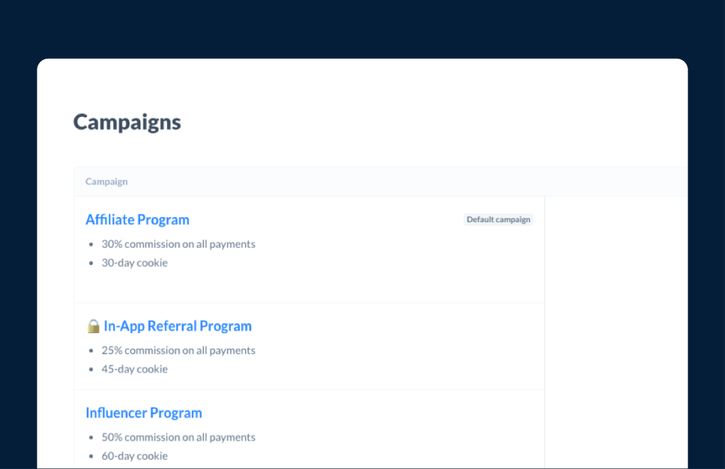 A screenshot of the Rewardful homepage.