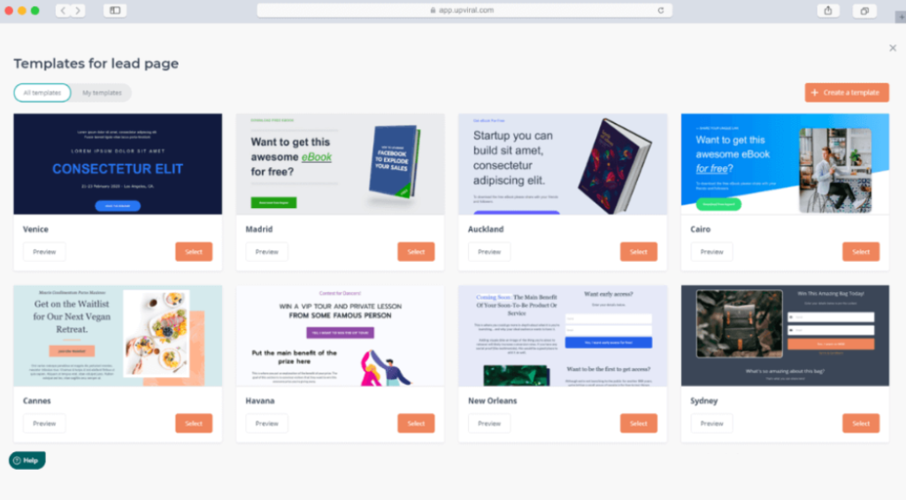 A screenshot of the UpViral homepage.