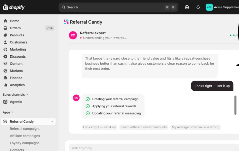 A screenshot of the ReferralCandy product.