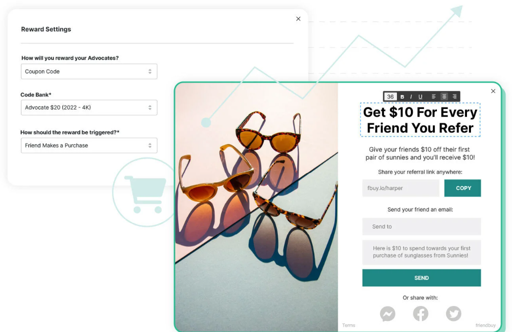 A screenshot of the Friendbuy product
