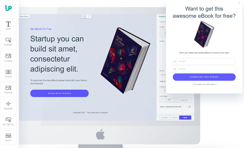 A screenshot of the UpViral product
